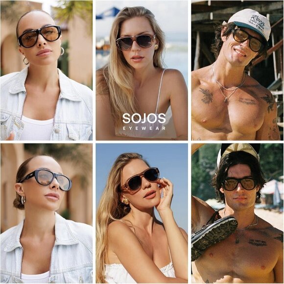 Retro Oversized Polarized Aviator Sunglasses UV Protection For Men Women main image 5